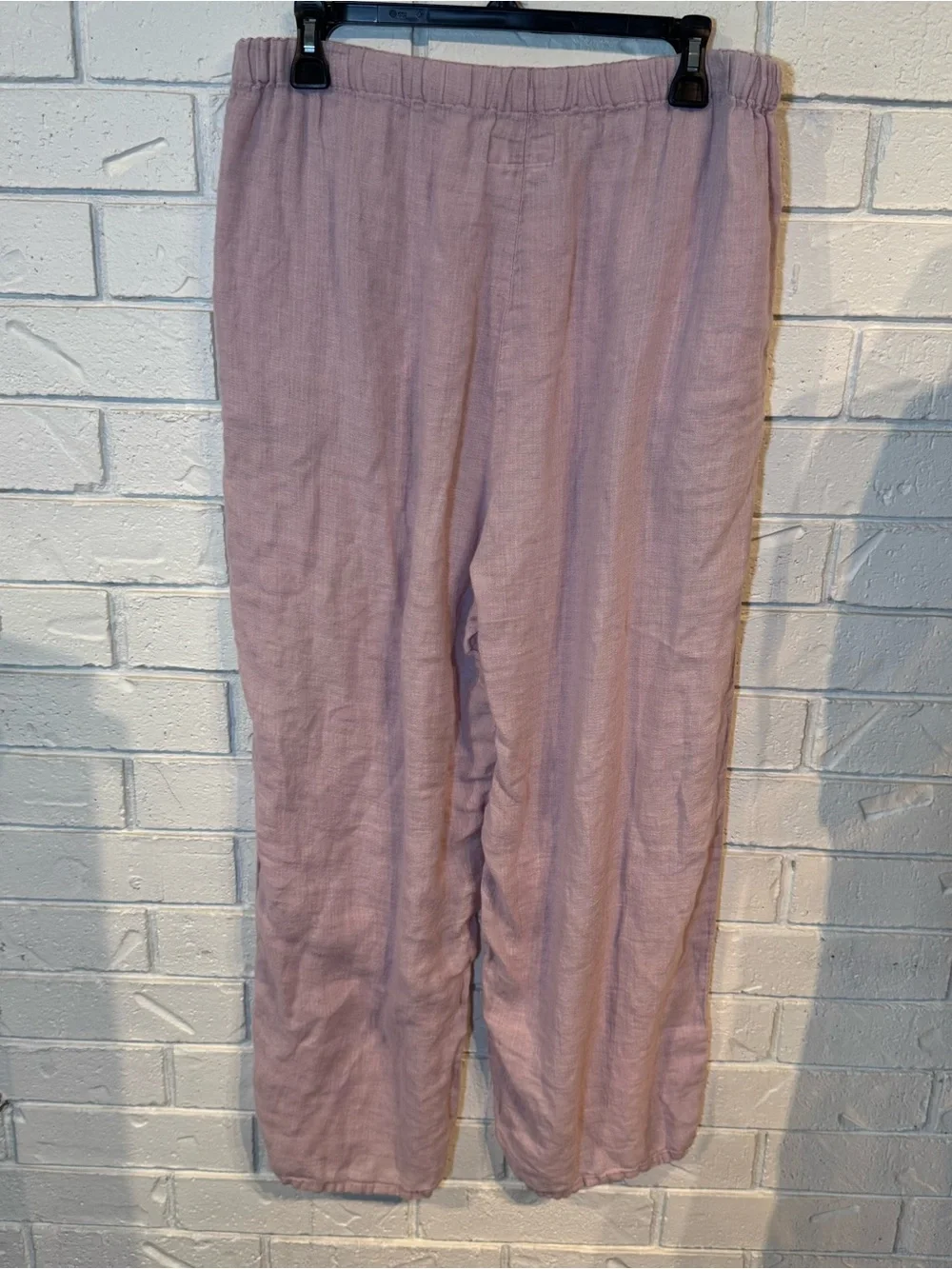 Vintage 90s Flax 100% Linen Lavender Shirt and Pants Set Womens L